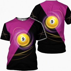 Camiseta de manga corta S.Q.F para hombre, con estampado 3D de transferencia térmica, rosa intenso/negro, diseño diagonal con anillo luminoso y líneas cruzadas, estilo vintage. - Product Image 3
