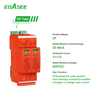 ODM/OEM disponible de fábrica 20kA-40kA 2P 3P 4P SPD EBASEE EBS7UZ Solar DC Protector contra sobretensiones - Product Image 2