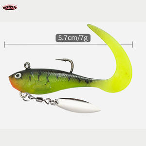 Leurre souple de pêche TAKEDO LS02 5,7 cm 7 g, jig en plomb, appâts en PVC, appât oscillant rotatif, appât artificiel dur, cuillère en métal pour les poissons de la famille des ets - Product Image 3