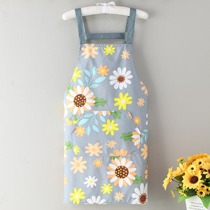 2023 Nieuwe Stijl Vrouwen Slabbetje Schort Katoen Duurzame Koreaanse Mode Keuken Koken Waterdichte Huishoudelijke Werkkleding - Product Image 6