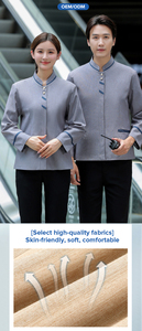 Abbigliamento <span class=keywords><strong>da</strong></span> <span class=keywords><strong>Lavoro</strong></span> Personalizzato con Logo per Pulizie, Camicia a Maniche Lunghe per Camerieri e Personale Alberghiero - Product Image 5