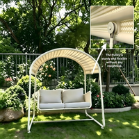 Banc suspendu en rotin PE pour patio avec coussin, hamac à balançoire extérieur avec auvent, chaise à bascule pour patio