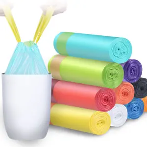 Custom Wholesale With Own Logo Kitchen Rubbish Bags Bin 5 13 30 39 Gallon Biodegradable Plastic Drawstring Garbage Trash Bag