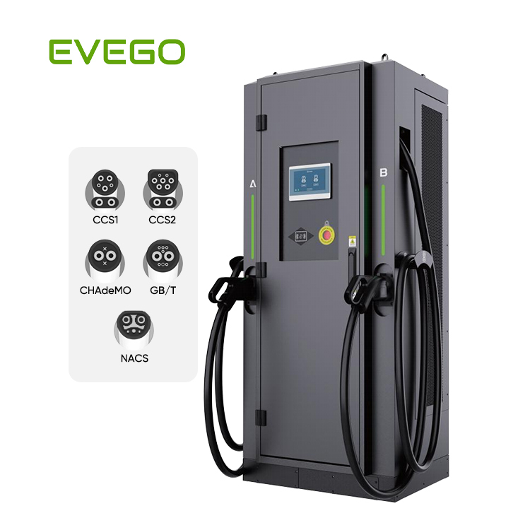 EVEGO IP54 IK10 60kW Fast Electric Car Charging Station Support OCPP 2.0.1 US Standard CCS1 NACS EV Floor-standing EV DC Charger · image 3