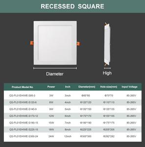 실내 조명 3W 6W 9W 12W 15W 18W 원형 사각 천장 램프 울트라 슬림 매입형 <span class=keywords><strong>Led</strong></span> 패널 조명 홈 오피스 <span class=keywords><strong>Led</strong></span> 통 - Product Image 4