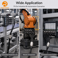 Konektor Sirkular Mini Industrial IP67 M12 Y Splitter Loom 1 Male 5 Female, Tembaga OFC PVC Anti-Bengkok, Sinyal Multi-Sensor