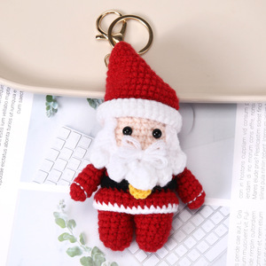 <b>Christmas</b> Hand Crochet Ornament Keychain Mini Yarn Knitted Santa <b>Reindeer</b> Snowman Pendant Winter Gift for Xmas Party Decor - Product Image 2