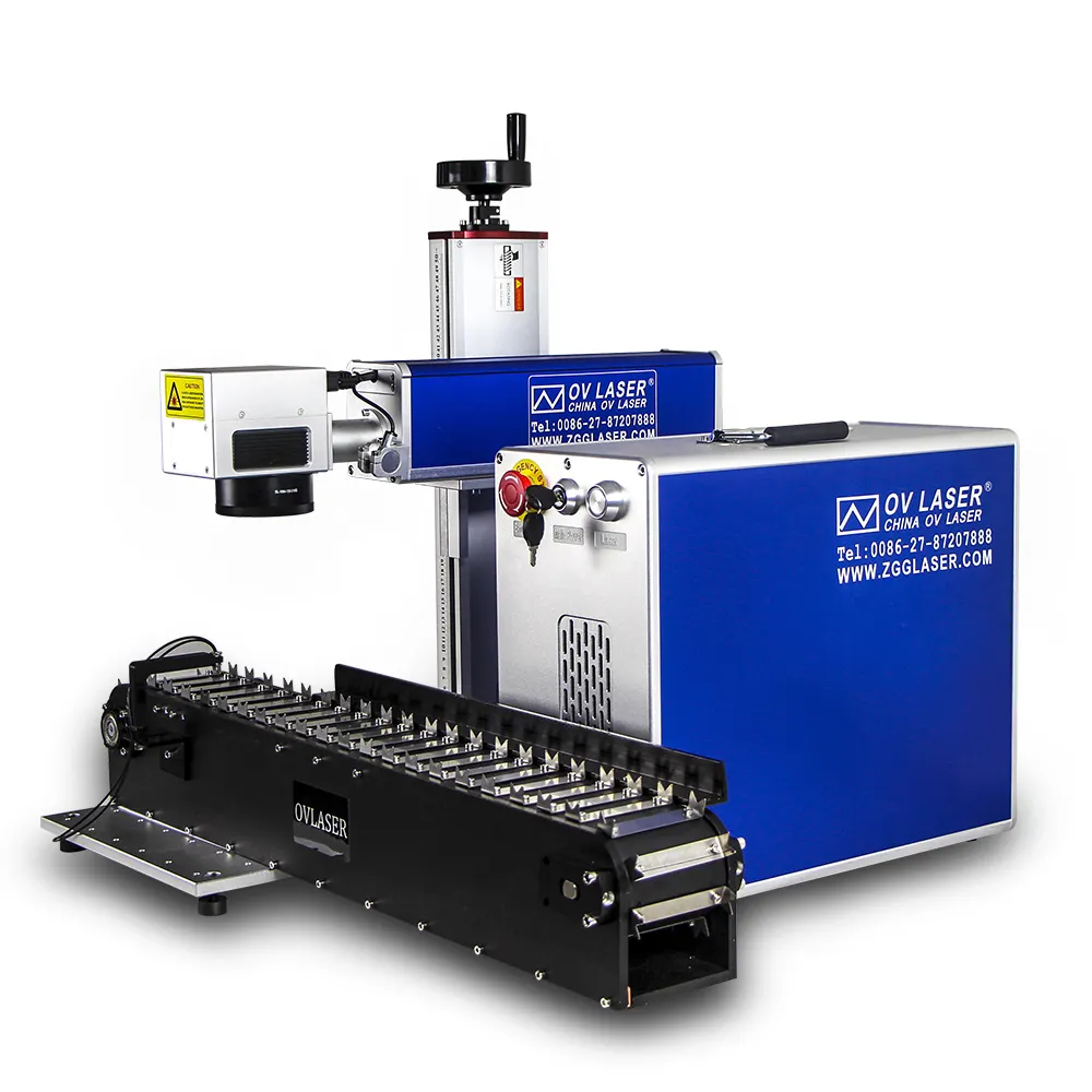 Machine de gravure de stylo machine de marquage laser avec bande d'impression laser de convoyeur pour stylos avec garantie de 3 ans