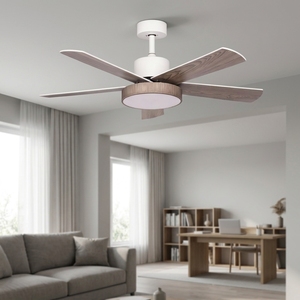 Ventilateur de plafond silencieux <span class=keywords><strong>ProBreeze</strong></span> 42 pouces avec moteur DC, 5 pales en bois, lumière LED, télécommande, 6 vitesses, pour salle à manger, garantie 5 ans - Product Image 2