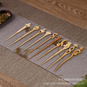 Cuchara de té de bambú tallada en madera clásica, accesorio para el juego de té Kung Fu de los Seis Caballeros, horquilla - Product Image 4