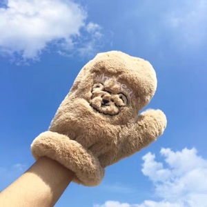 Mitaines en peluche chaudes pour étudiants, gants d'hiver épais doublés de polaire, protection contre le froid pour la conduite à vélo - Product Image 4