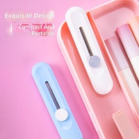 Couteau utilitaire portable Morandi, mini-cutter CKKXD – Pour ouvrir les colis, utilisation sûre, design compact et élégant, rose/blanc/bleu