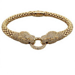 Brazaletes de Lujo Plateados para Hombre con Cabeza de Guepardo y Patrón de Leopardo Fino con Incrustaciones de Moissanita, Ideales para Regalo de Aniversario - Product Image 2