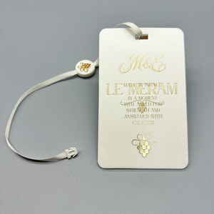 Popular clothing tags that can be embossed in gold or <b>silver</b> with custom embroidered logos - Product Image 2