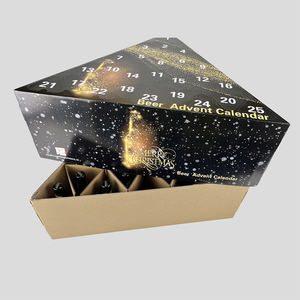 <span class=keywords><strong>Calendrier</strong></span> de l'<span class=keywords><strong>Avent</strong></span> de Noël triangulaire personnalisable 25 compartiments en carton ondulé pour canettes de <span class=keywords><strong>bière</strong></span> whisky caractéristiques gaufrage - Product Image 4