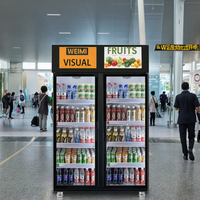 Réfrigérateur intelligent à double porte de grande capacité Intelligence artificielle Technologie visuelle Distributeurs automatiques Snacks Boissons Vente au détail SDK