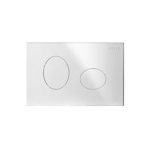 Pucci Eco 2014 White Ellisse <b>Flush</b> <b>Plate</b> with 2-Button Dual <b>Flush</b> for Toilets Made of Durable ABS Material - Product Image 1