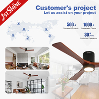 Ventilateur de plafond avec lumière 1stshine en bois massif, compatible Alexa et Google, modes été/hiver, pour la décoration intérieure et l'économie d'énergie