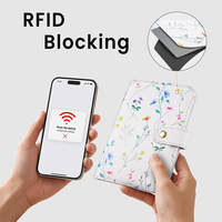 Dompet Passport Holder Anti-RFID JIANJI dari Bahan PU Solid dengan Slot untuk Pulpen & Kartu Kredit