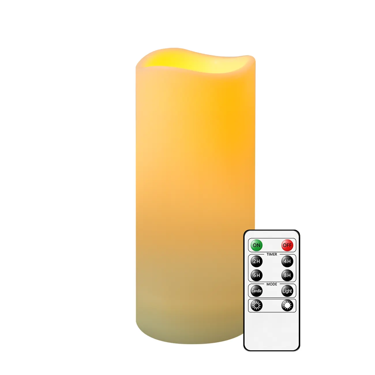 Lilin tanpa api LED tahan air pilar plastik lilin dioperasikan dengan baterai lilin kedip pengendali jarak jauh 10 tombol hadiah pesta