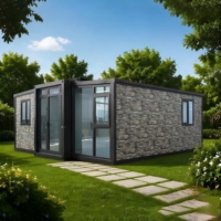 Maison conteneur préfabriquée extensible en acier de 20 pieds et 40 pieds avec 2 chambres et salle de bain complète, design moderne et écologique
