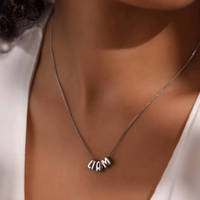 Vente en gros de colliers avec lettres bulles 3D personnalisées DIY or acier inoxydable combinaison gratuite bulles créatives