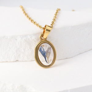 CAIOOCHE estate vera fiore collana dolce piccolo colore fresco vero fiore ciondolo in acciaio inox resina <span class=keywords><strong>gioielli</strong></span> di fiori eterni - Product Image 5