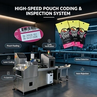 Machine de marquage laser haute vitesse pour pochettes en carton avec positionnement visuel et contrôle de la qualité après codage, tout-en-un