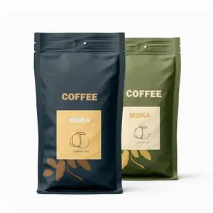 Sacos de café Kraft brancos selados para sacos de café com mini sacos de café impressos personalizados