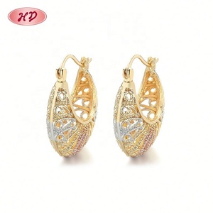 Pendientes de Mujer de Oro Laminado de 18k al por Mayor, Joyería de Moda Chapada en Oro de 18k con Zirconia, Pendientes de Mujer al por Mayor - Product Image 2
