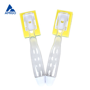 Éponge à récurer Amigo avec manche, tampon de nettoyage rectangulaire vert pour casseroles et poêles - Product Image 4