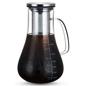 <span class=keywords><strong>Carafe</strong></span> en verre durable de 1500ml avec infuseur en acier à mailles fines et couvercle hermétique café infusé à froid théière glacée bocaux à eau et bouilloires - Product Image 2