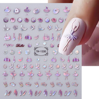 Autocollants 3D pour Ongles Yeux de Dragon, Yeux d'Animaux Dinosaure, Serpent, Chat, Yeux Maléfiques, Décorations Vertes et Bleues pour Manucure