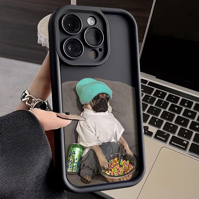 New Design Cartoon Cute Fun Puppy Phone Case for IPhone15 Pro Max 14 13 12 11 Silicone Shockproof Protection Cover