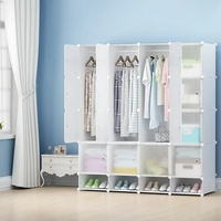 Boîte de rangement en plastique rose, Cube, armoire pour enfants, organisateur de placard Portable en plastique