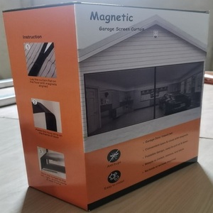 Moustiquaire magnétique en fibre de verre noire pour portes de garage doubles 16x7FT avec aimant - Product Image 6