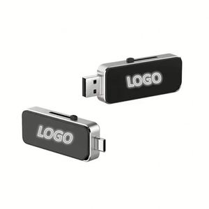 Memoria USB Luminosa Deslizante de Aleación de Aluminio con Luz LED para Regalo Publicitario Empresarial 2026, Reunión Anual de la Empresa - Product Image 1