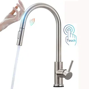 INOXBATH Manufacturer Stainless Steel 304 Hot Cold Mixer Pull Down Automatic Hot Water Sensor Tap Smart Touch Kitchen Faucet