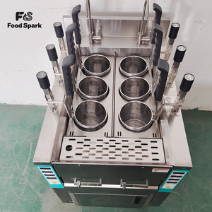 Máquina comercial eléctrica automática de 3/6 cabezales con elevación para cocinar fideos de carne de <span class=keywords><strong>Lanzhou</strong></span>, sopas y pasta, con gabinete - Product Image 4