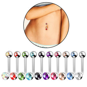 Ensemble 10 pièces ASTM F136 Titane G23 14G Cristal Opale L Bent Barbell Nombril Anneaux Vertical Capuche VCH Génital Zircon Enfants - Product Image 4