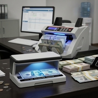 Machine de comptage de billets automatique portable en plastique, mini, avec lumière UV LED, détecteur de devises et vérificateur de monnaie suspecte haute visibilité