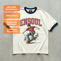 T-shirts graphiques surdimensionnés vintage personnalisés pour hommes, coupe classique, 100% coton, 260 grammes, impression numérique, tissu lourd