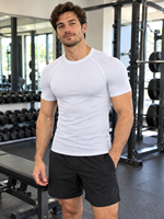T-shirt de compression athlétique blanc pour homme, manches longues, haut de sport, vêtement de fitness pour la course à pied, le cyclisme et les activités de plein air