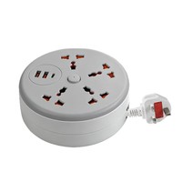 Multiprise universelle compatible mondial avec câble PP ignifuge de 2,8 m, 4/5 prises CA, sécurité enfant, pour l'exportation