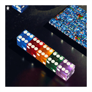 Meilleures ventes, dés carrés en acrylique transparent de haute qualité, personnalisés, précis, 9 pièces par ensemble, haute qualité, 19 mm, casino avec bords tranchants - Product Image 3