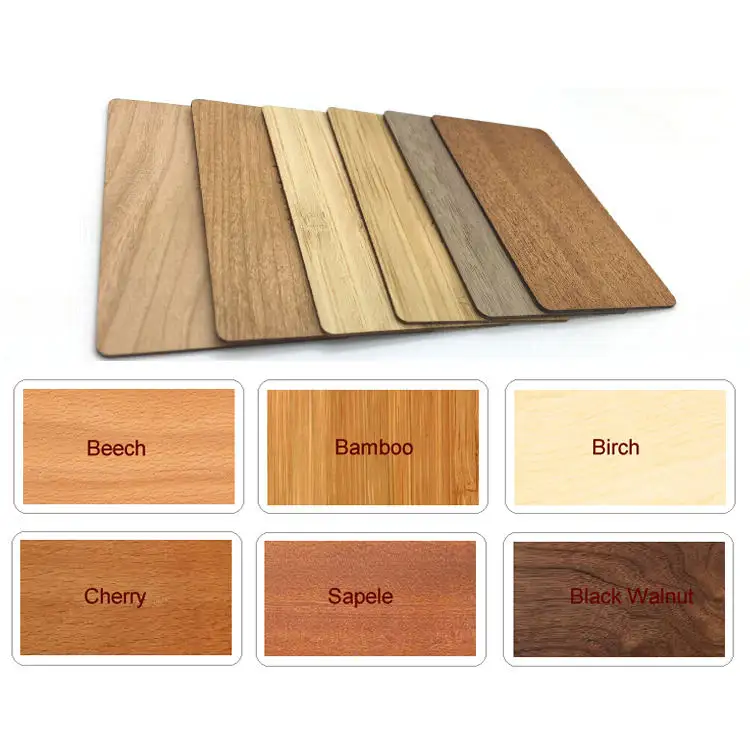 Kartu Cerdas RFID Ramah Lingkungan dengan Bambu, Maple, Sapele, Basswood, Kayu Ceri, Kayu Walnut Hitam Mudah Terurai