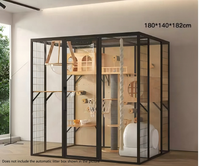 USMILEPET Villa pour chat en bois, cage panoramique en verre, maison pour chat DIY, enclos pour chat transparent, robuste, luxueux, pour intérieur