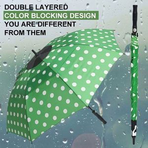 Parapluie droit promotionnel imperméable pour le golf avec protection UV, ouverture semi-automatique, logo personnalisé pour cadeaux d'affaires - Product Image 4