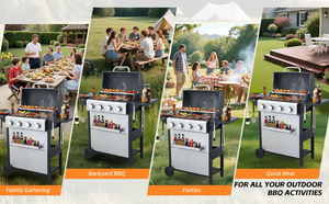 <span class=keywords><strong>Barbecue</strong></span> à granulés de bois de grande capacité pour l'extérieur, <span class=keywords><strong>barbecue</strong></span> pliable à double table, chariot à charbon de bois pour la cour, fumoir avec revêtement en poudre - Product Image 5