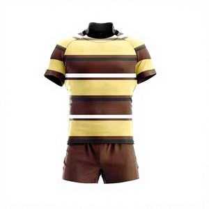 Maillot de rugby respirant 100 % polyester à manches courtes, ensemble uniforme d'entraînement pour équipe, impression numérique – Vente chaude - Product Image 1